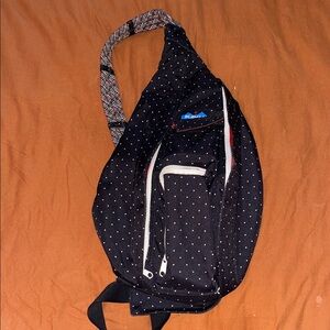 Kavu Brand Black Sling Bag with White Dots